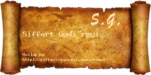 Siffert Györgyi névjegykártya
